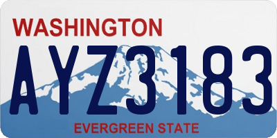 WA license plate AYZ3183