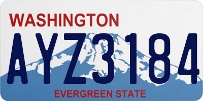 WA license plate AYZ3184