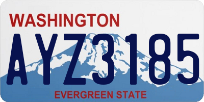 WA license plate AYZ3185