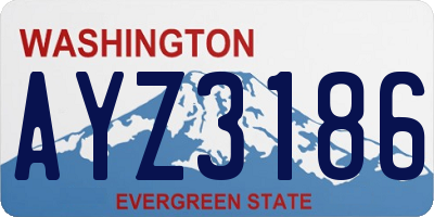 WA license plate AYZ3186