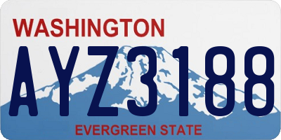 WA license plate AYZ3188