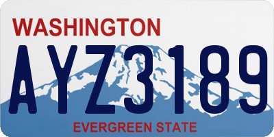 WA license plate AYZ3189