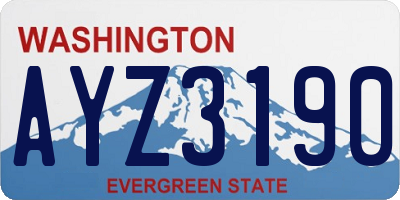 WA license plate AYZ3190