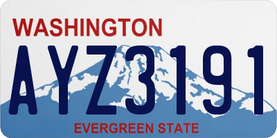 WA license plate AYZ3191