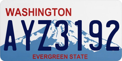 WA license plate AYZ3192