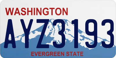 WA license plate AYZ3193