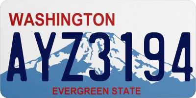 WA license plate AYZ3194