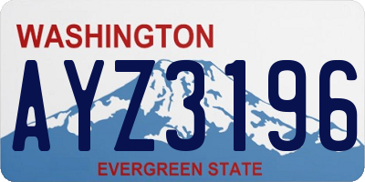 WA license plate AYZ3196