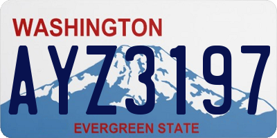 WA license plate AYZ3197