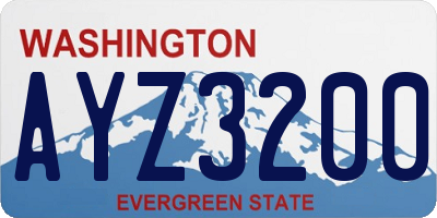 WA license plate AYZ3200