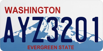 WA license plate AYZ3201