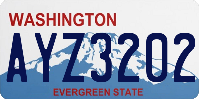 WA license plate AYZ3202