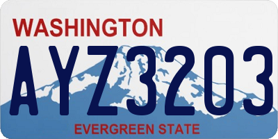 WA license plate AYZ3203