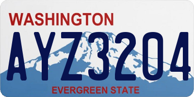 WA license plate AYZ3204