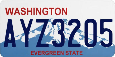 WA license plate AYZ3205