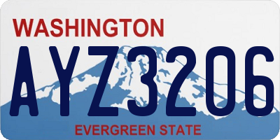 WA license plate AYZ3206