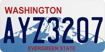 WA license plate AYZ3207