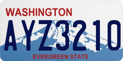 WA license plate AYZ3210