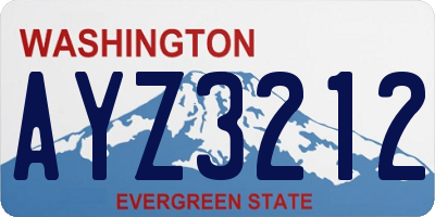 WA license plate AYZ3212