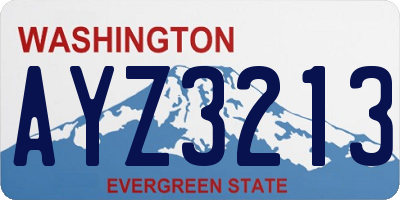 WA license plate AYZ3213