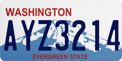 WA license plate AYZ3214