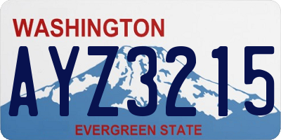 WA license plate AYZ3215