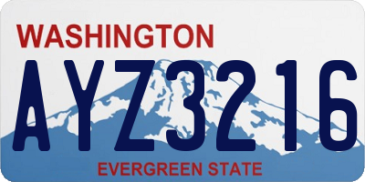 WA license plate AYZ3216