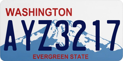 WA license plate AYZ3217