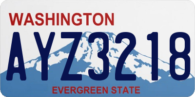 WA license plate AYZ3218