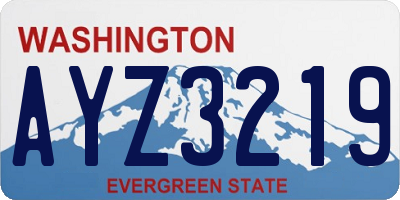 WA license plate AYZ3219