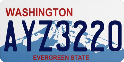 WA license plate AYZ3220