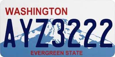 WA license plate AYZ3222