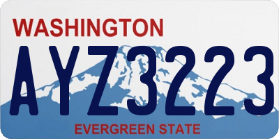 WA license plate AYZ3223