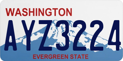 WA license plate AYZ3224