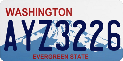 WA license plate AYZ3226