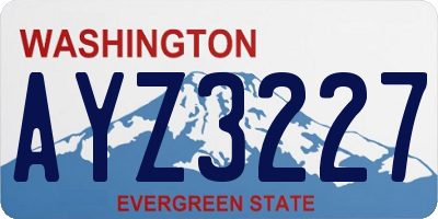 WA license plate AYZ3227