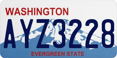 WA license plate AYZ3228