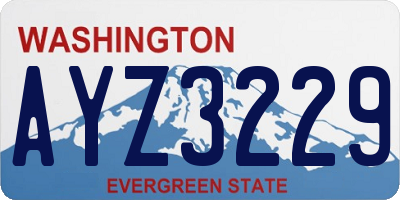 WA license plate AYZ3229