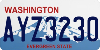 WA license plate AYZ3230