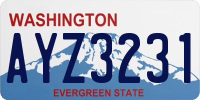 WA license plate AYZ3231