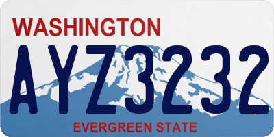 WA license plate AYZ3232