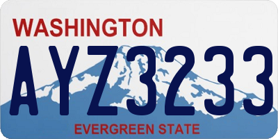 WA license plate AYZ3233