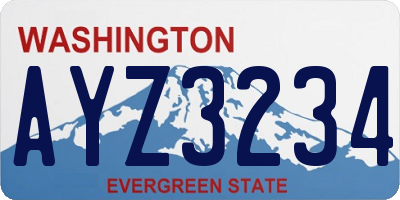 WA license plate AYZ3234