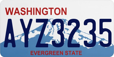 WA license plate AYZ3235