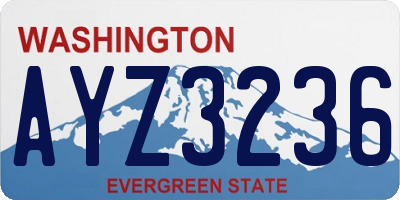 WA license plate AYZ3236