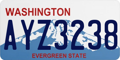 WA license plate AYZ3238