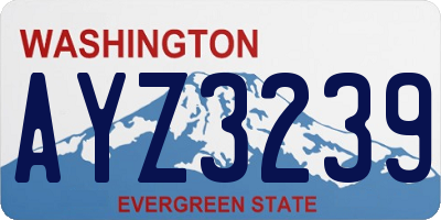 WA license plate AYZ3239