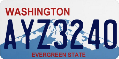 WA license plate AYZ3240