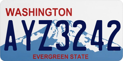 WA license plate AYZ3242