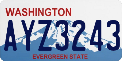 WA license plate AYZ3243